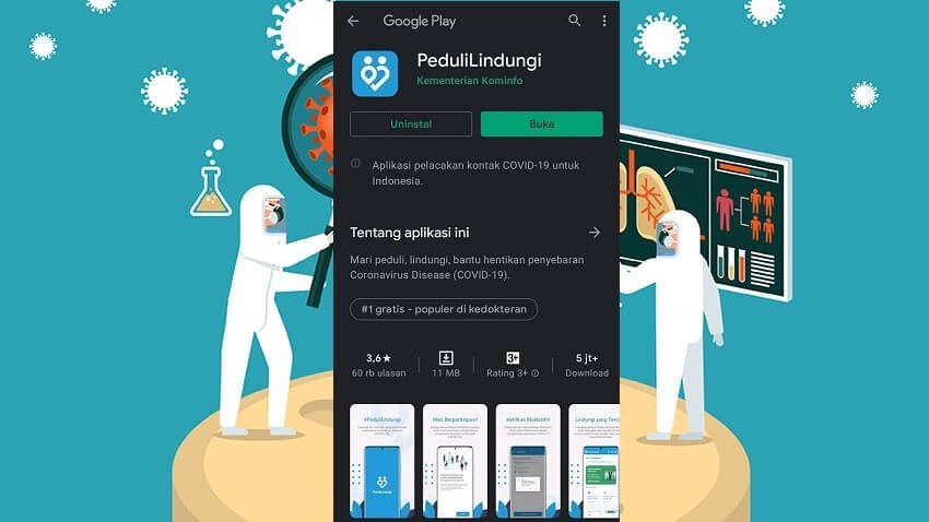 2. Download Aplikasi PeduliLindungi