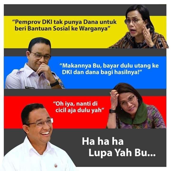 Sri Mulyani: DKI tidak Punya Dana Bansos Corona, Netizen: Bayar Dulu Utangnya, Bu!