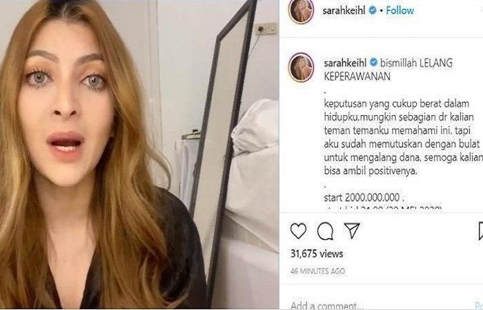 Sarah Keihl Lelang Perawan untuk Covid-19