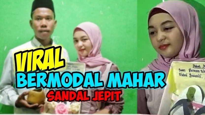 Viral Wanita Cantik Menikah Dengan Mahar Sendal Jepit dan Segelas Air Putih
